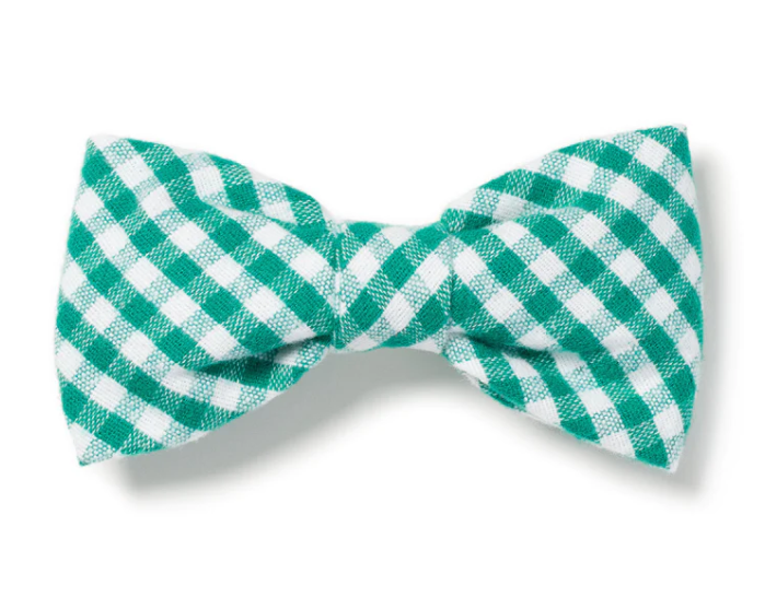 Green Gingham Dog Bow Ties