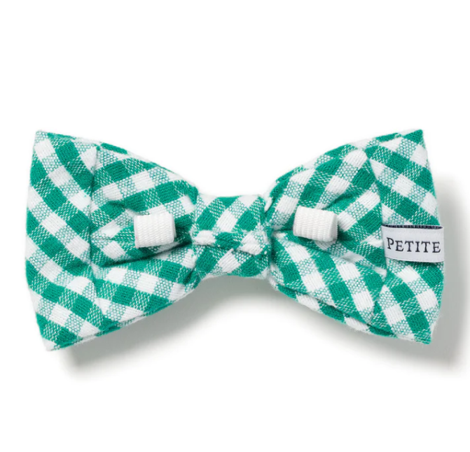 Green Gingham Dog Bow Ties