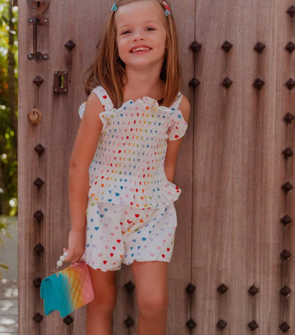 RAINBOW HEARTS TANK SHORTS SET