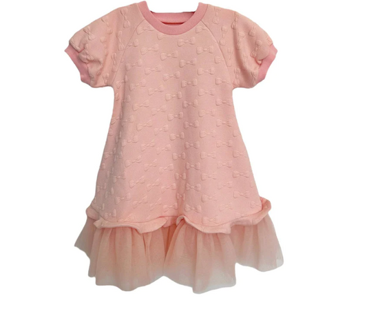 PRETTY BOW T-SHIRT DRESS - The Yellow Canary
