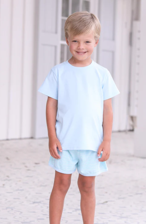Thomas Short Set | Mint & Light Blue Stripe