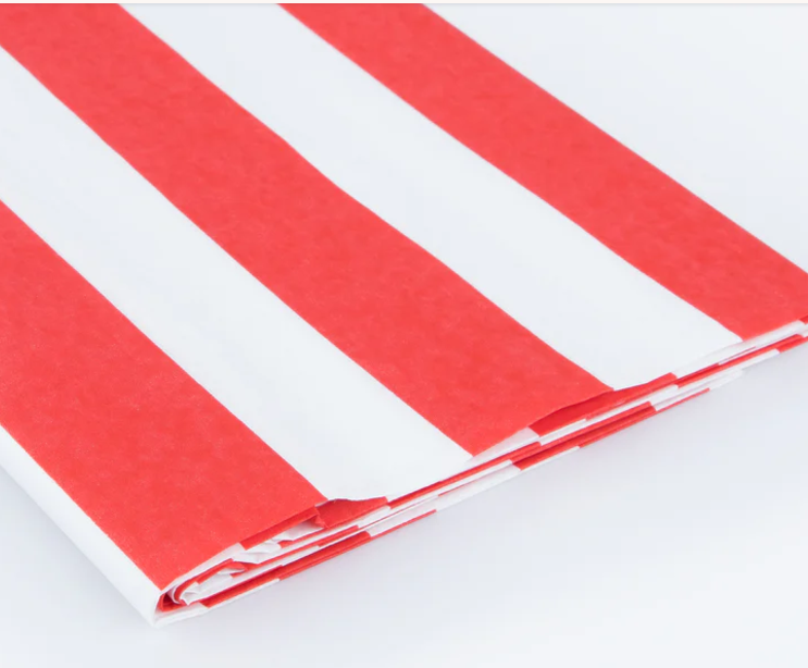 Red Stripe Paper Tablecloth