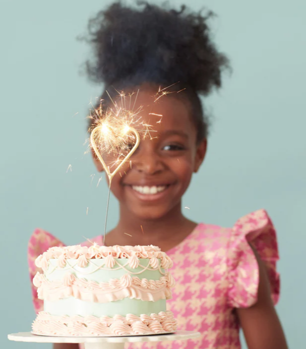 Gold Sparkler Heart Candle