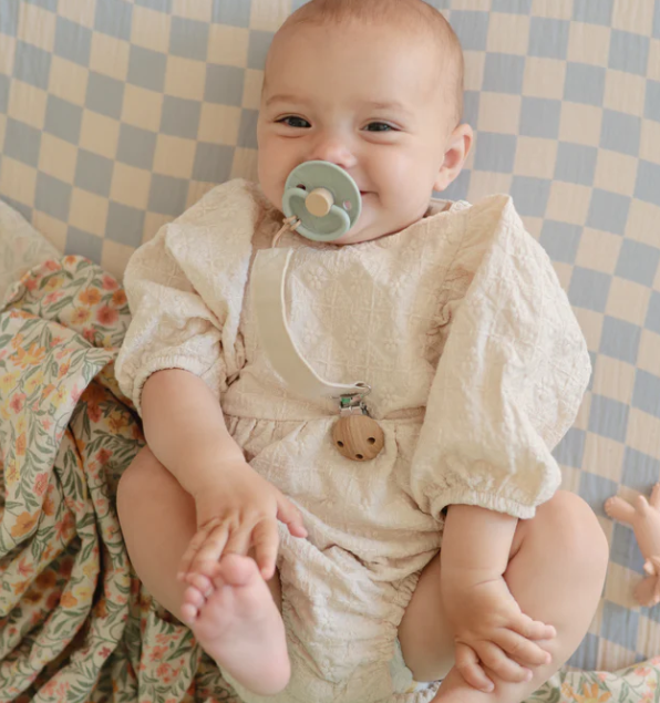 Linen Pacifier Clip 2-pack