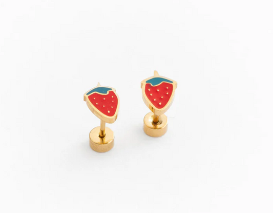 Stud Earrings | Strawberry - The Yellow Canary