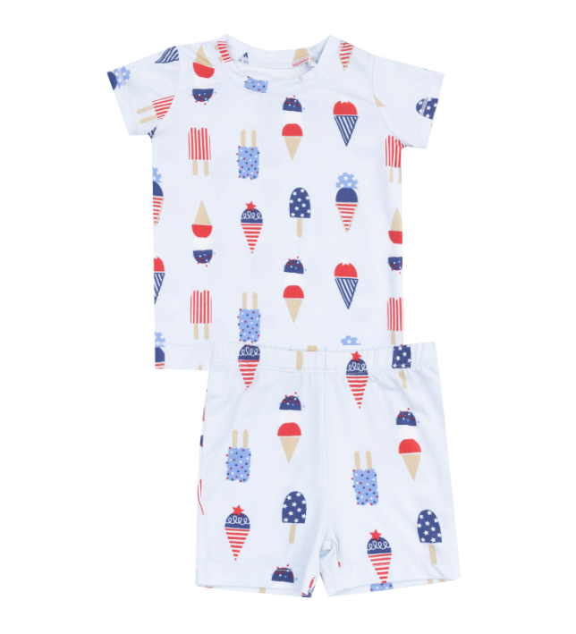 LOUNGEWEAR SHORT SET | American Ice Cream Blue