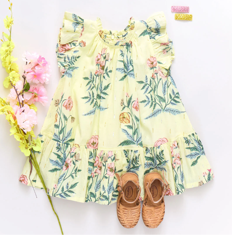 Harper Dress | Pale Yellow Poppy