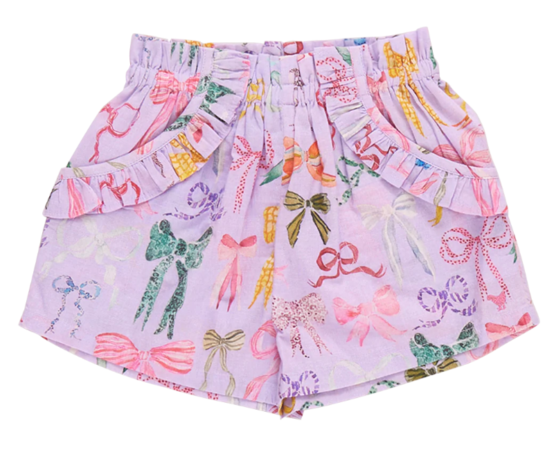 Ruffle Theodore Short | Lavender Bow