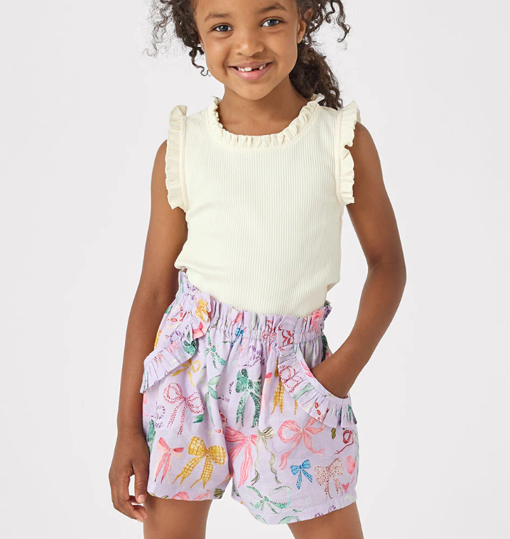 Ruffle Theodore Short | Lavender Bow