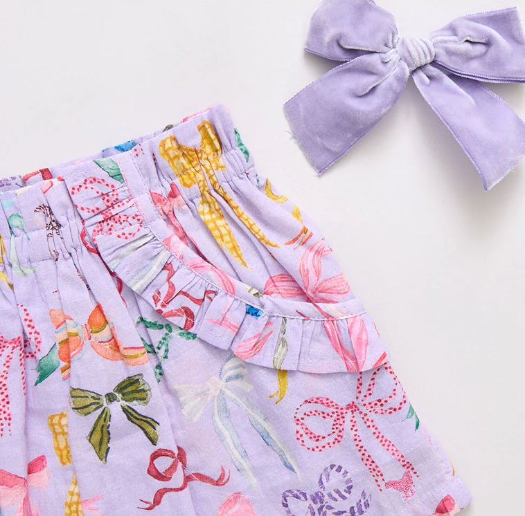 Ruffle Theodore Short | Lavender Bow