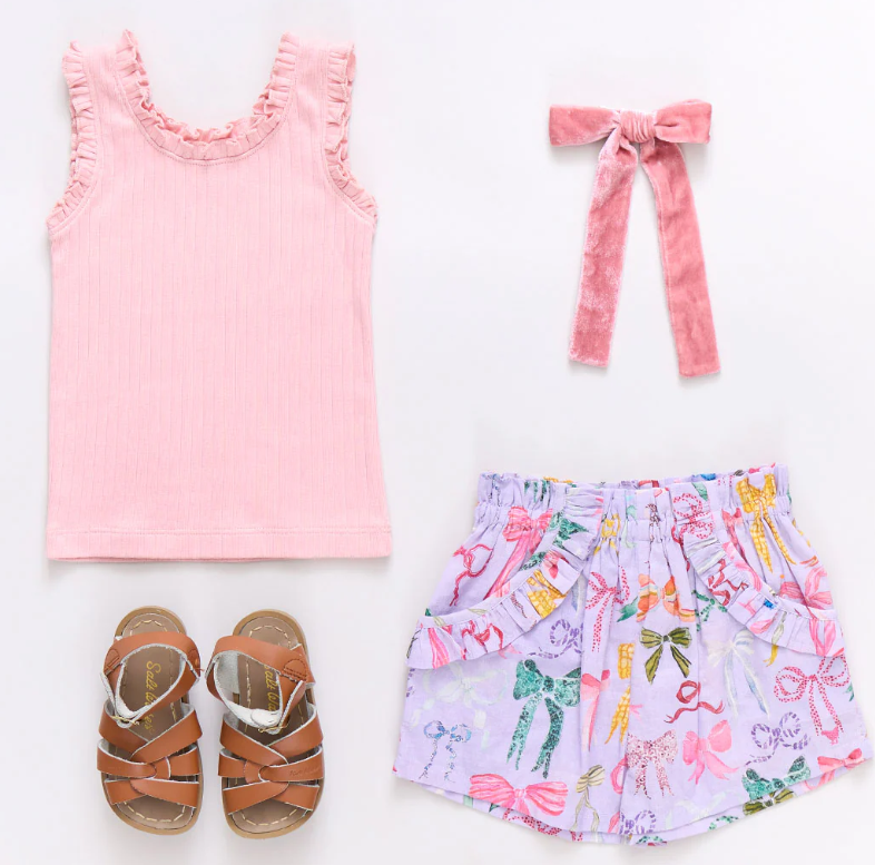 Ruffle Theodore Short | Lavender Bow