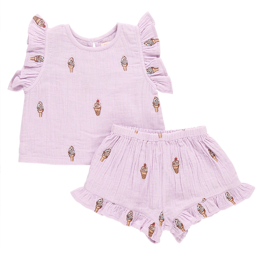 Girls Roey 2pc Set | Lavender Soft Serve