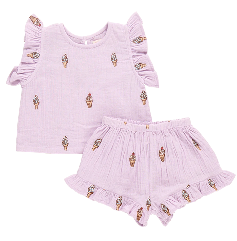 Girls Roey 2pc Set | Lavender Soft Serve