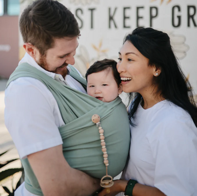 Silicone Pacifier Clip | Luna Faux Wood - The Yellow Canary