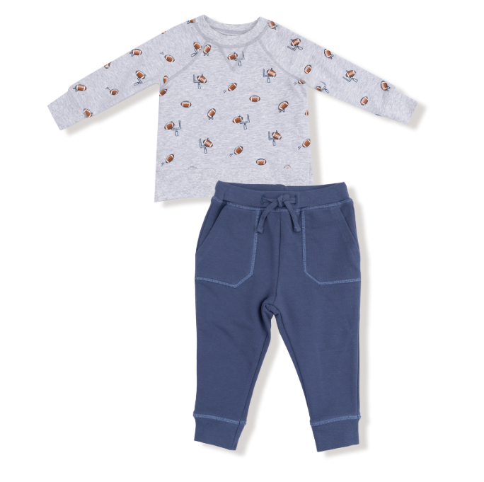 French Terry Sport | Football Field Goal | Sweatshirt & Jogger Set