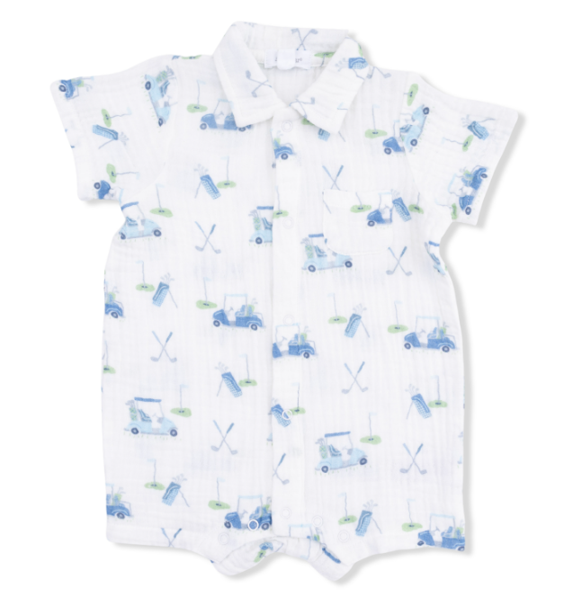 Polo Shortie | Baby Golf Carts Blue - The Yellow Canary