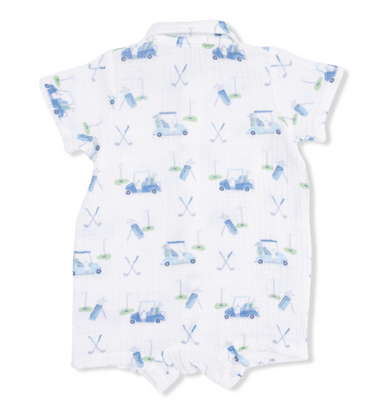 Polo Shortie | Baby Golf Carts Blue - The Yellow Canary