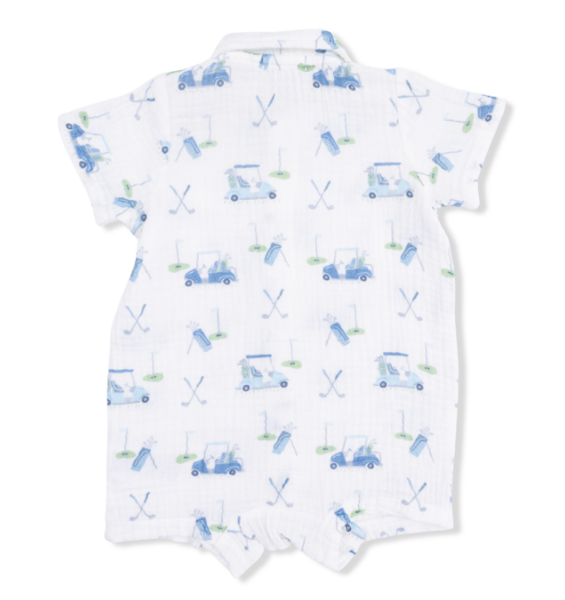 Polo Shortie | Baby Golf Carts Blue - The Yellow Canary