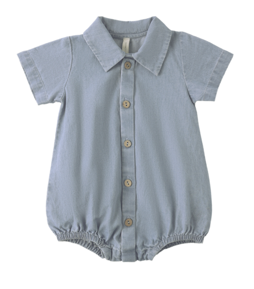 Matteo Romper | Chambray - The Yellow Canary