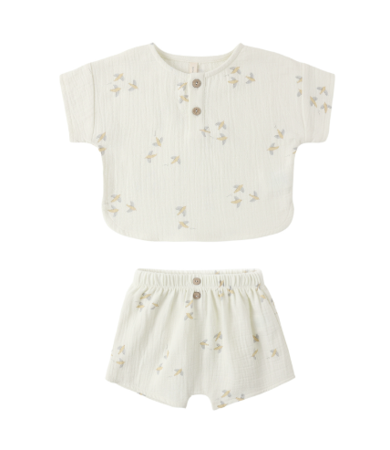 Boxy Short Set | Birds - The Yellow Canary