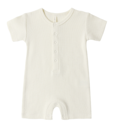 Waffle Snap Romper | Natural - The Yellow Canary