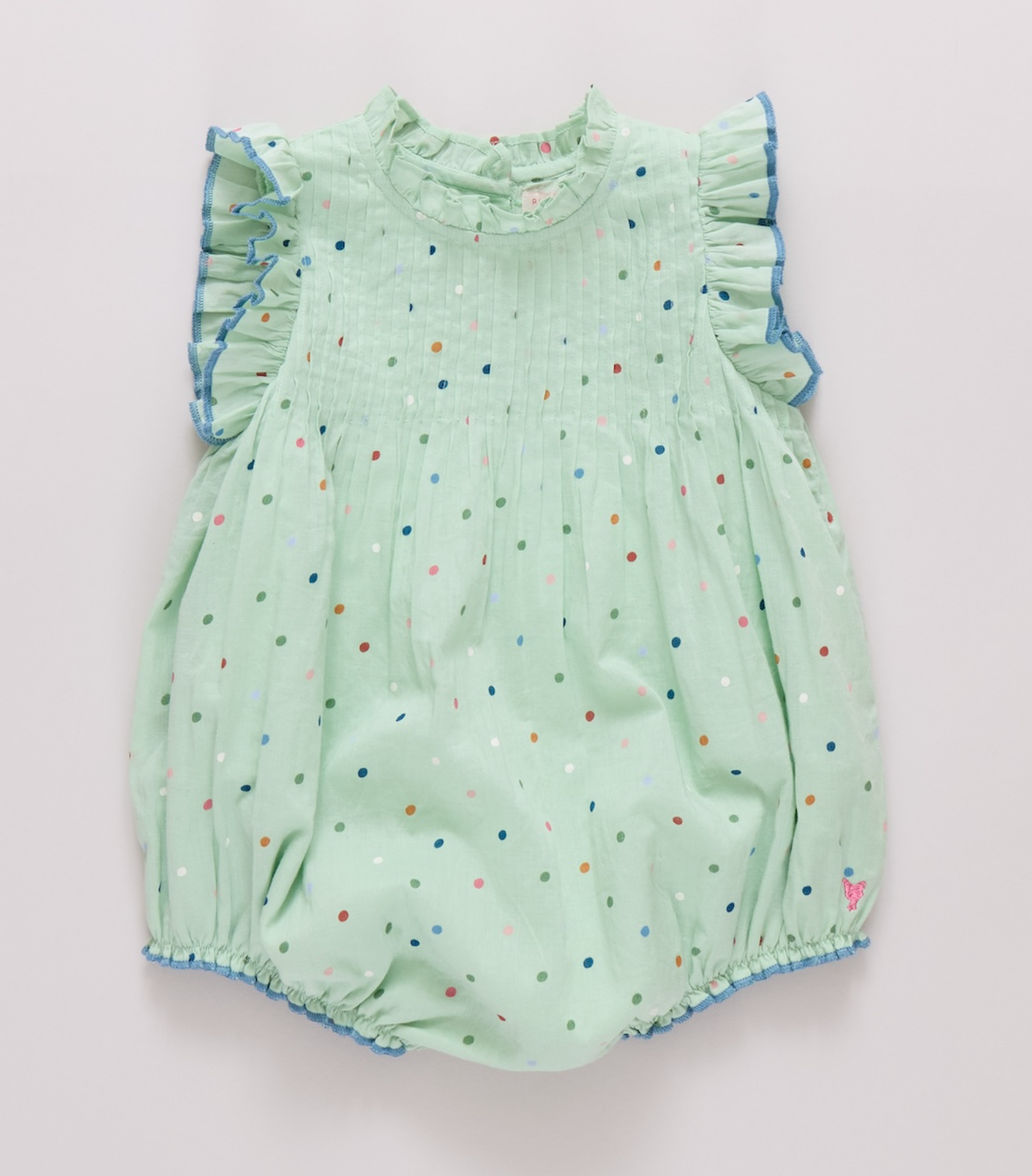 BABY GIRLS JAIPUR BUBBLE | PASTEL GREEN POLKA DOT - The Yellow Canary