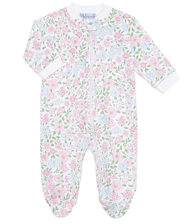 Zipper Footie | English Garden - The Yellow Canary