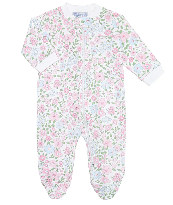 Zipper Footie | English Garden - The Yellow Canary