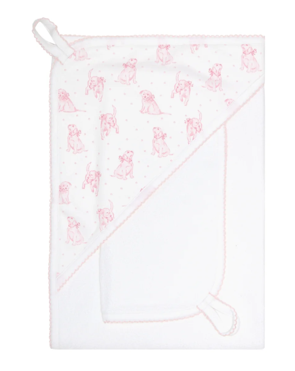 Pink Puppy Hooded Towel - The Yellow Canary