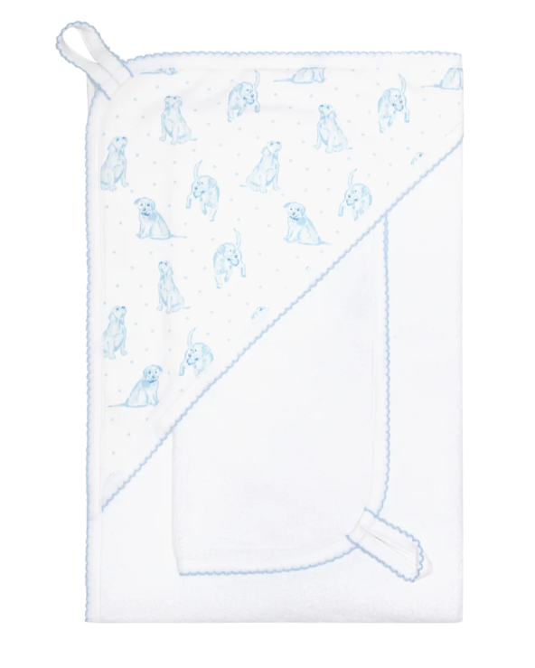 Blue Puppy Hooded Towel - The Yellow Canary