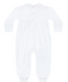 Boys Smocked Footie | White - The Yellow Canary