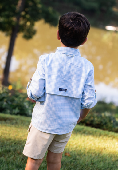 Fishing Shirt | Clear Sky Gingham - The Yellow Canary
