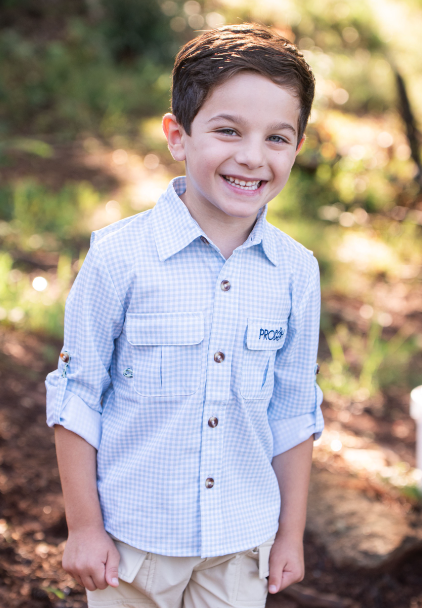 Fishing Shirt | Clear Sky Gingham - The Yellow Canary