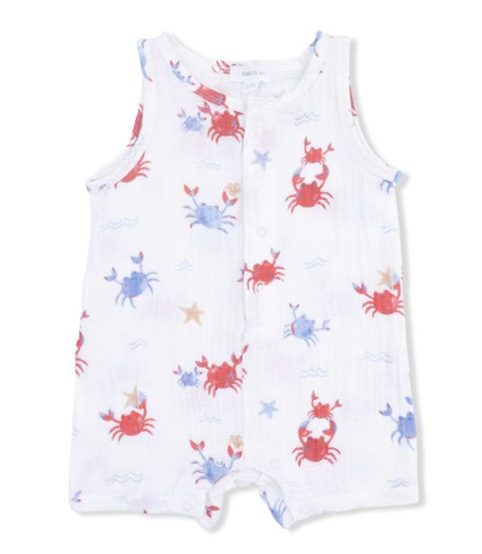 Shortie Romper | Crayon Crabs - The Yellow Canary