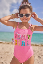 Pink Birthday Girl Gem Swimsuit - The Yellow Canary