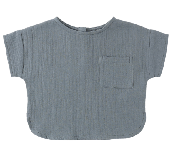 Woven Boxy Top | Ocean - The Yellow Canary