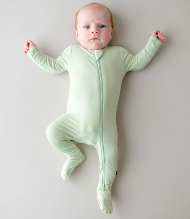 Zippered Footie | basil - The Yellow Canary