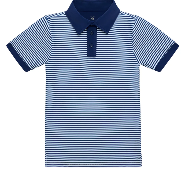 Polo | Navy Stripe - The Yellow Canary