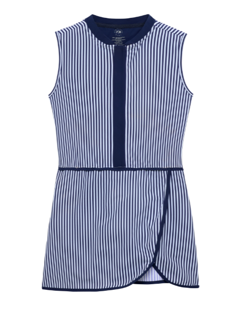 Tennis Dress | Navy Thin Stripe - The Yellow Canary