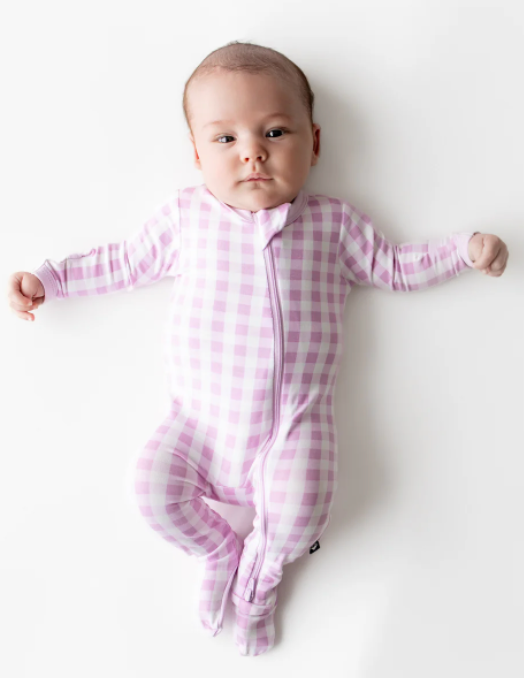 Zippered Footie | Gingham Thistle - The Yellow Canary