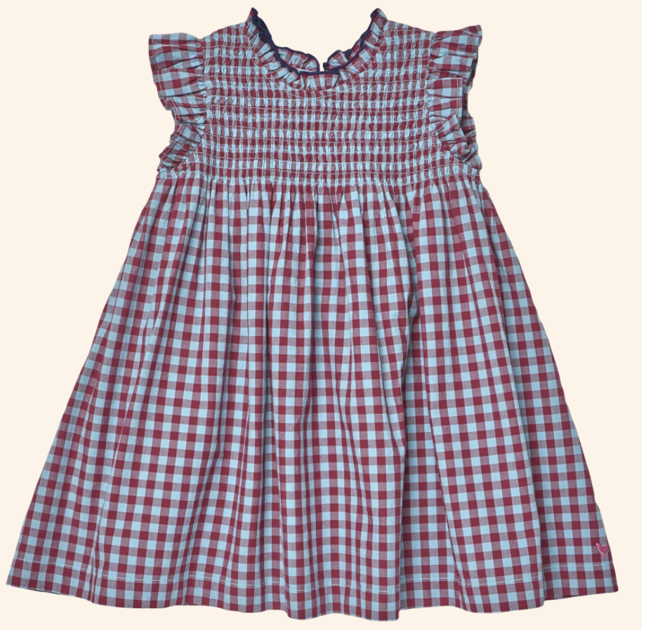 STEVIE DRESS - RED BLUE CHECK
