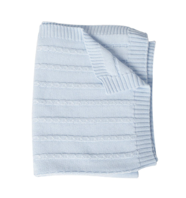 Cable Knit Blanket | Blue