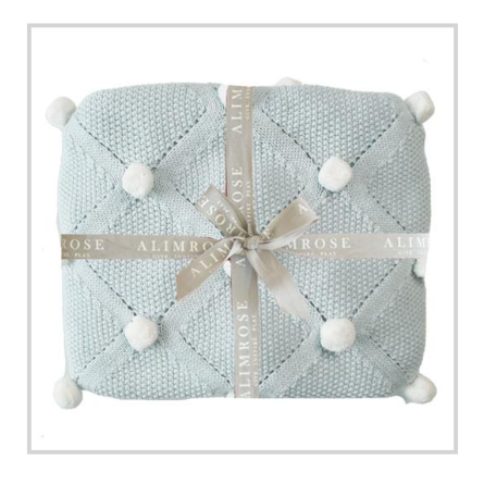 Pom Pom Baby Blanket | Pink Ivory