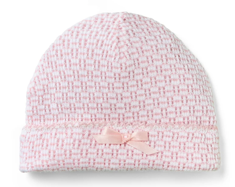 Saylor Beanie | Pink with Bow - The Yellow Canary