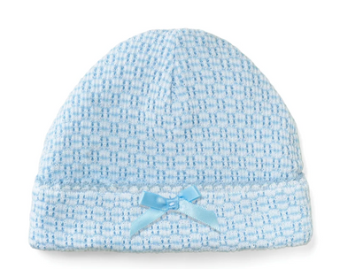 Saylor Beanie | Blue with Bow - The Yellow Canary