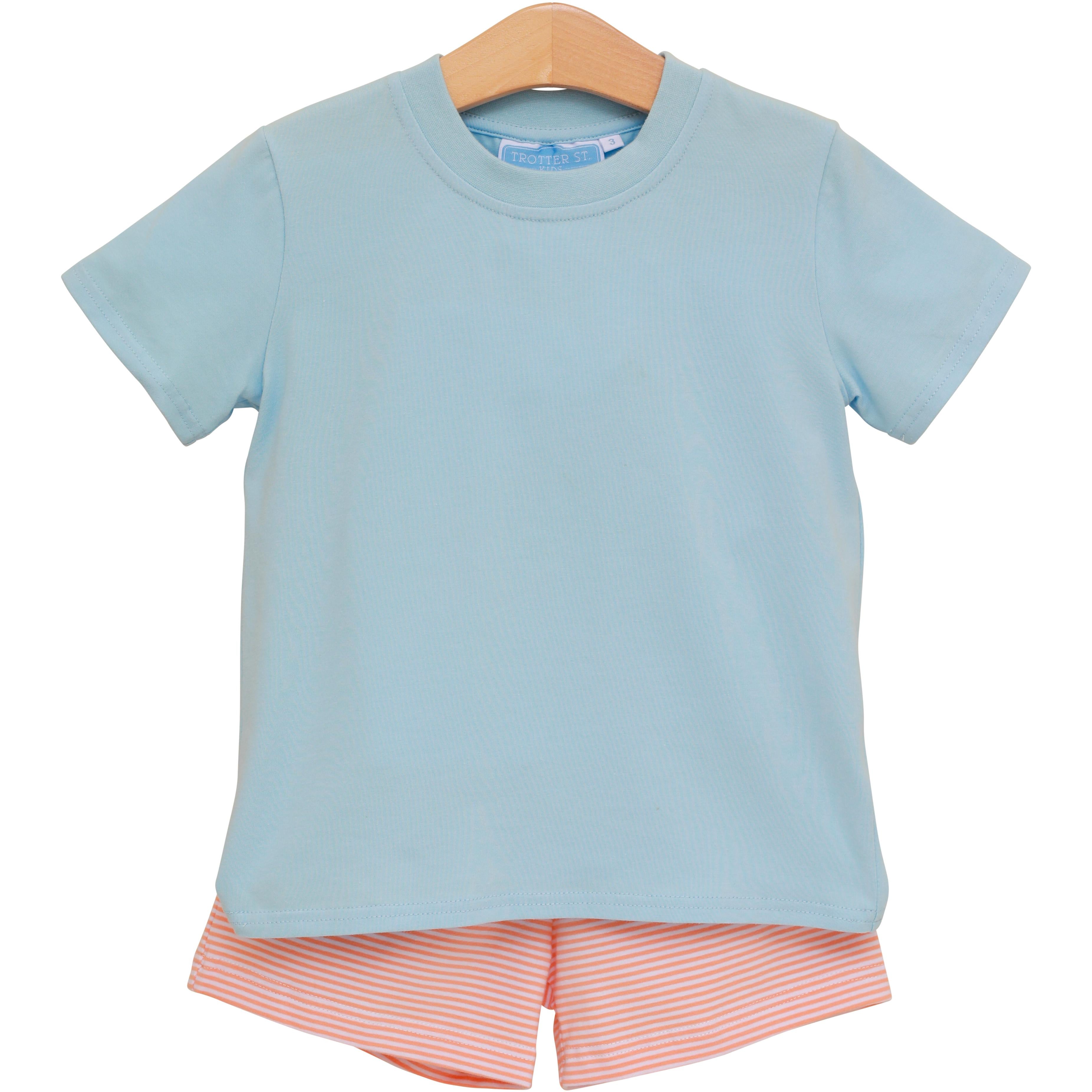 Shepherd Short Set | Coral Stripe - The Yellow Canary