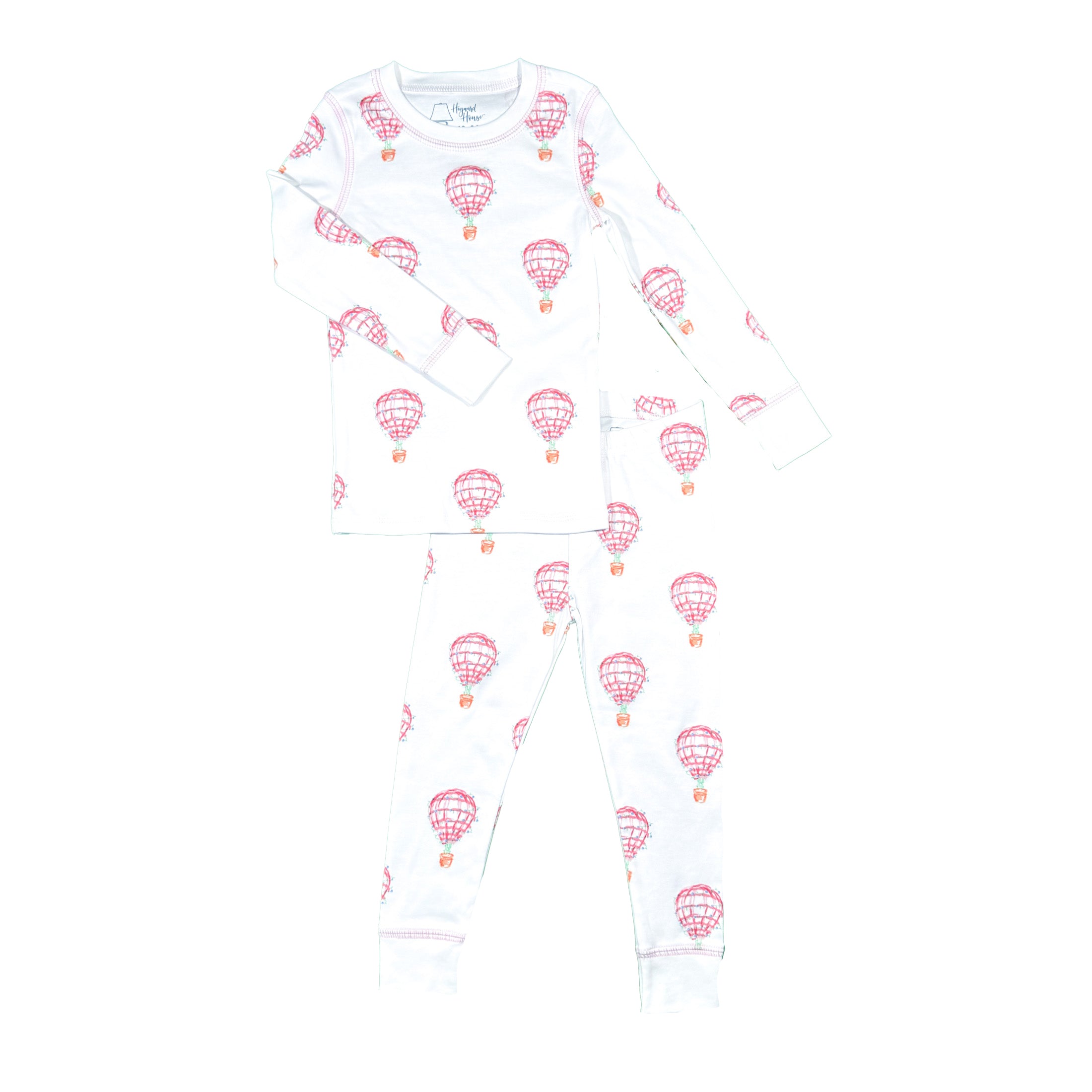 2 Piece Pajama Set | Pink Hot Air Balloon