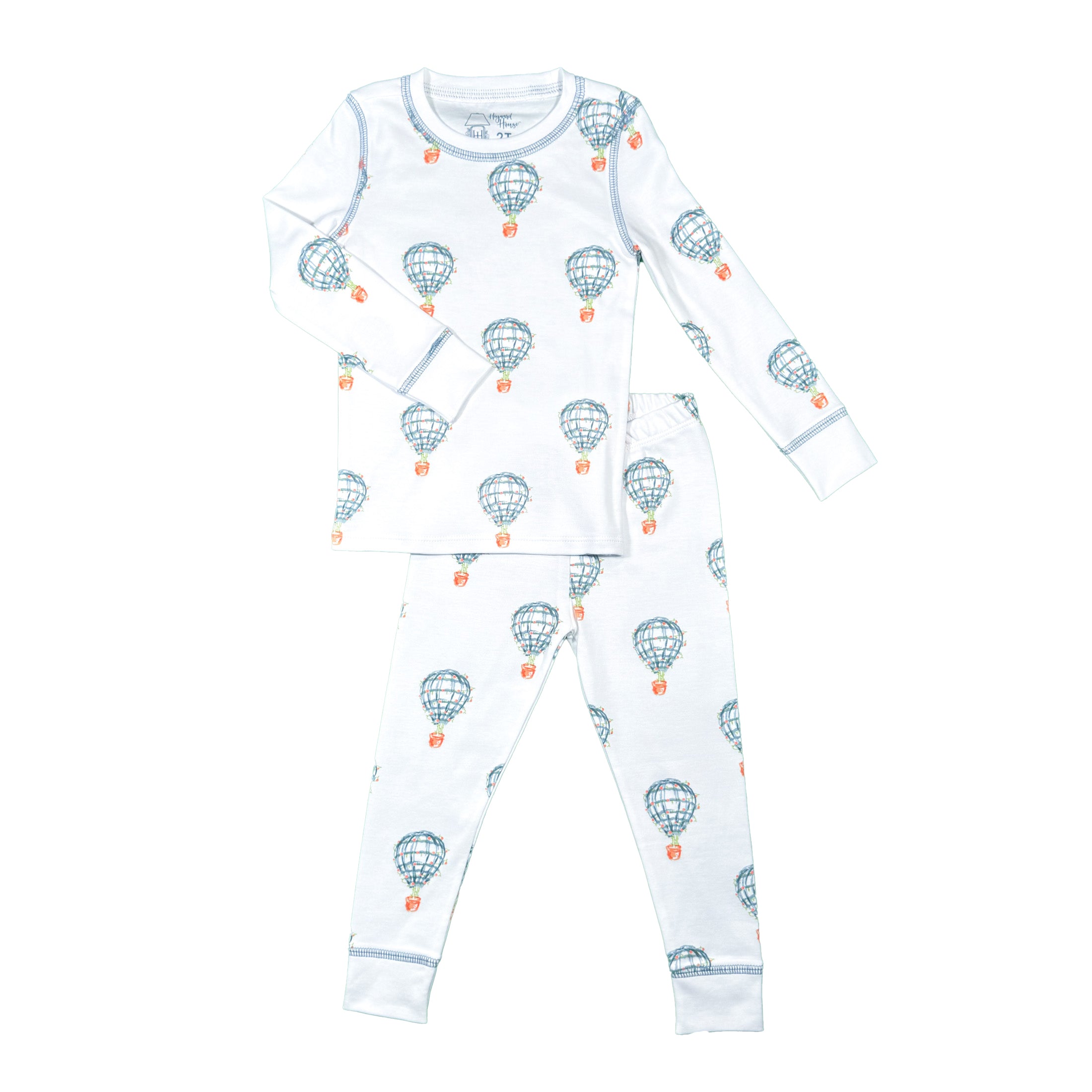 2 Piece Pajama Set | Blue Hot Air Balloon