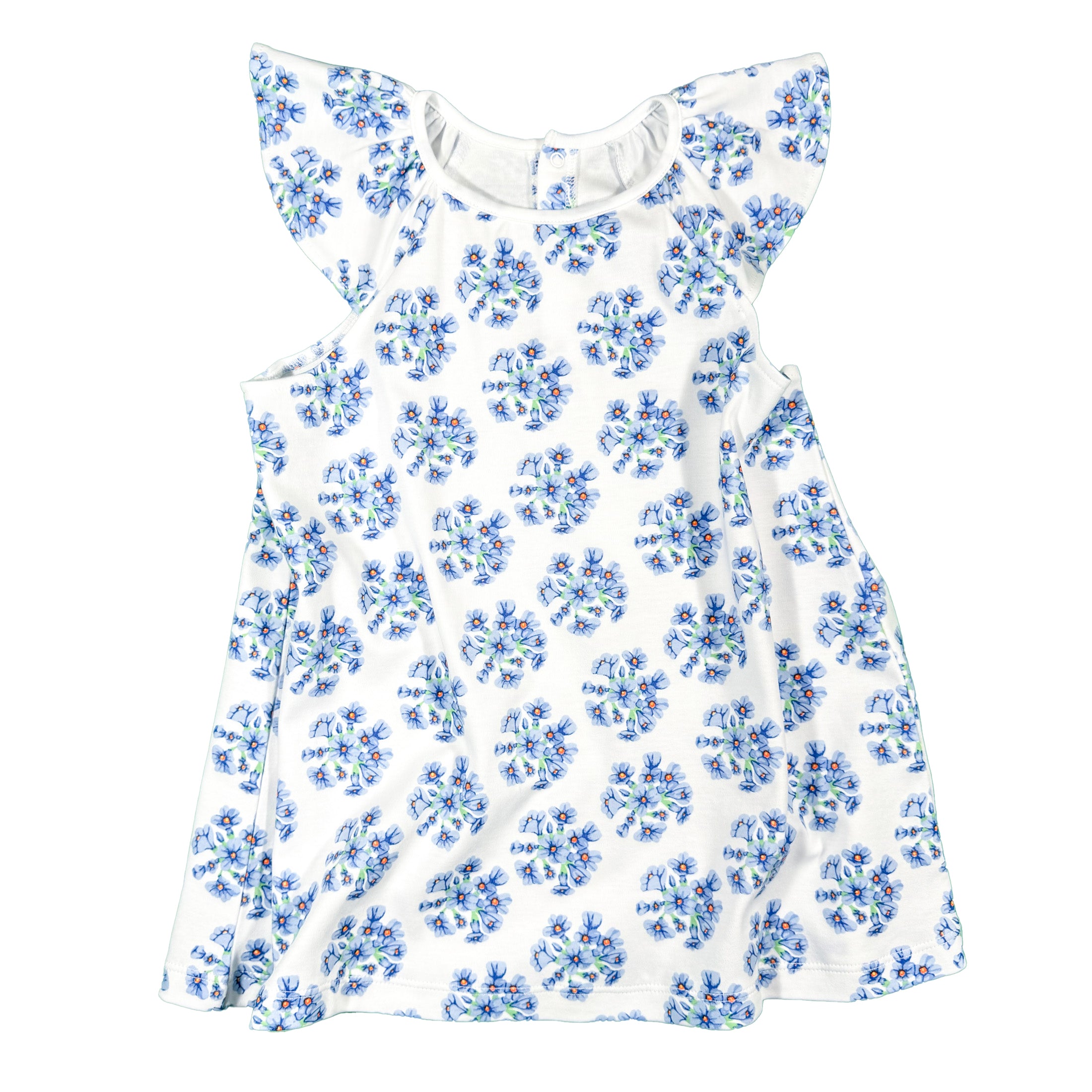 Classic Ruffle Dress | Blue Flower