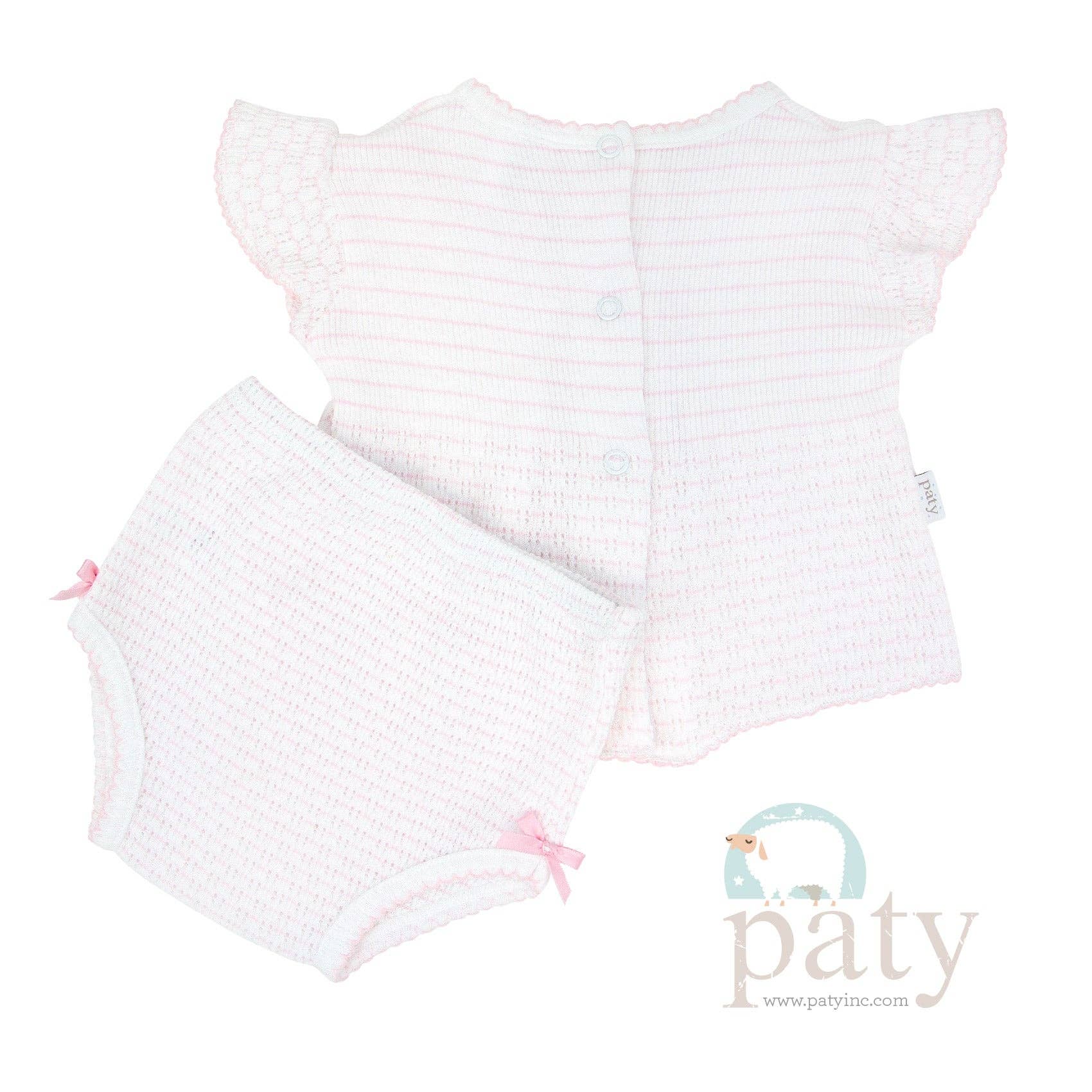 2 PC Diaper Set | Pink Pinstripe - The Yellow Canary